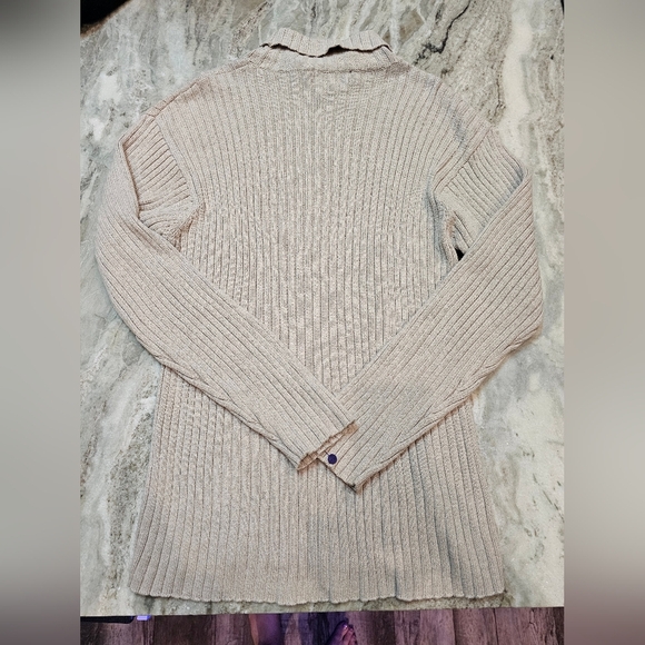 Croft & Barrow Ribbed Cotton Sweater Women’s XL Mock Neck Beige Long Sleeve - Picture 8 of 8